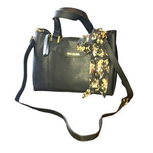 Steve Madden Black BParker Purse with Floral Scarf